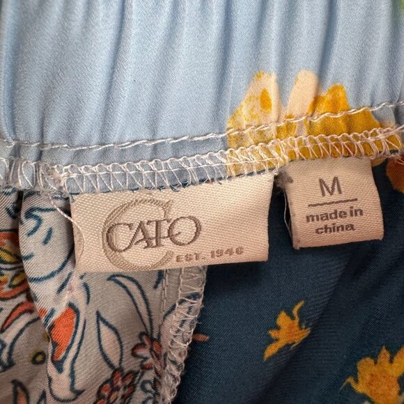 Cato Womens Patchwork Wide Leg Pull On Pants Womens M Elastic Waist Boho Pockets - Picture 6 of 8